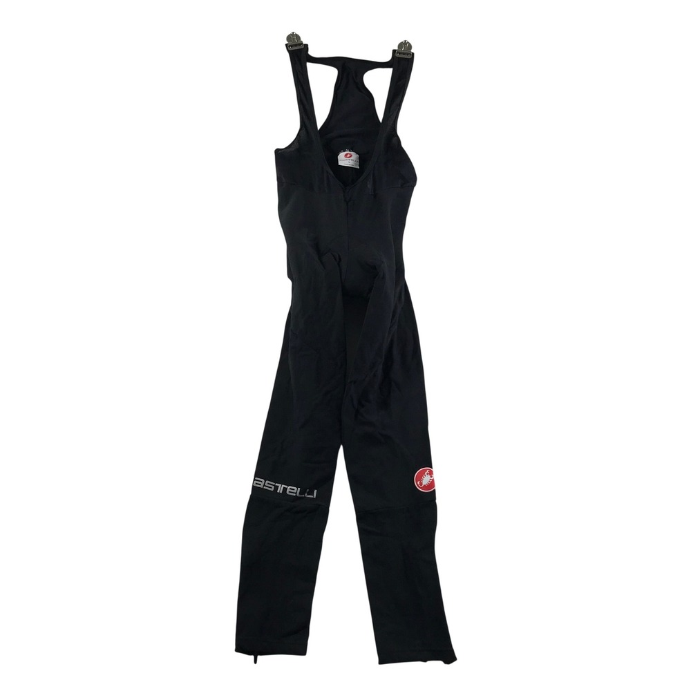 Castelli Mens Black Cycling Bib Tights Padded Chamois Mesh Straps Size Large